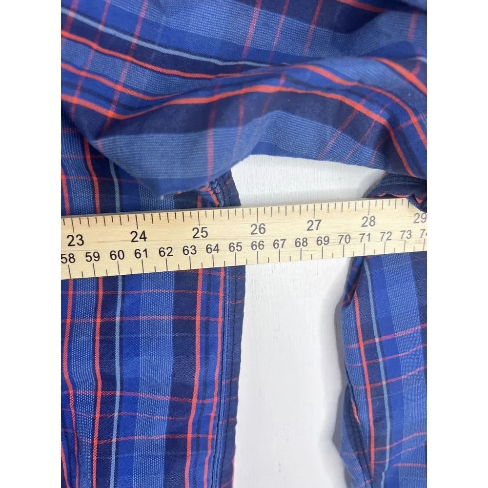 The North Face‎ Shirt Men XL Blue Roll-Up Long Sleeves Zip Pockets Logo Hiking
